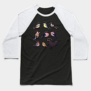 Garden Birds of Britain Baseball T-Shirt